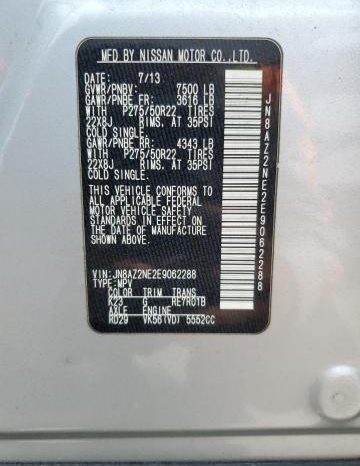 
								INFNITI QX80 2014 WHITE SMALL DAMAGE full									