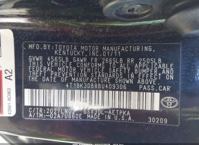 
								TOYOTA AVALON 2011 BLACK LIMITED full									