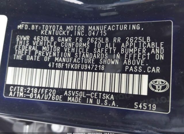 
								TOYOTA CAMRY 2015 SE BLACK full									