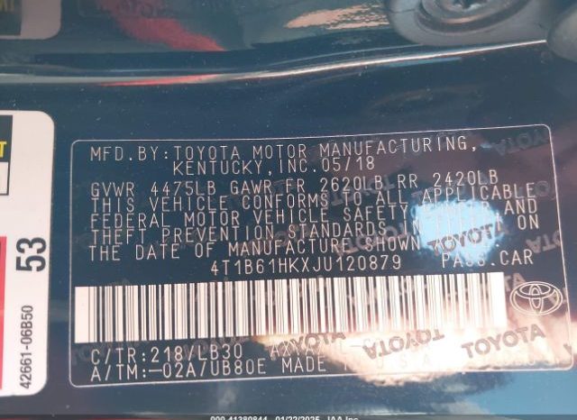 
								TOYOTA CAMRY 2018 XSE FULL OPTION full									
